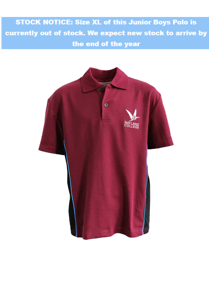Nayland College Junior Boys Polo Maroon/Black