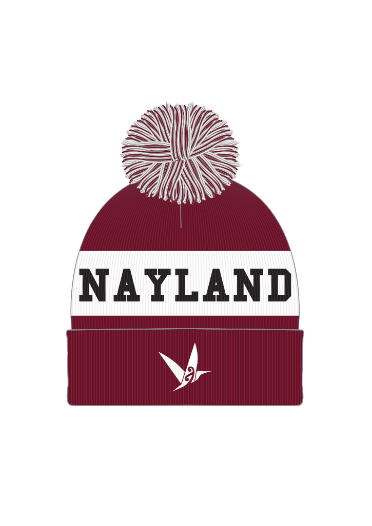 Nayland College Sport Pompom Beanie Maroon/White 1SZ